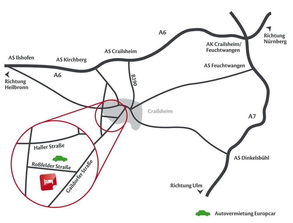 Inwest Hotel Garni Crailsheim Eksteriør billede